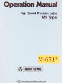 Mori Seiki-Mori Seiki MS Type, Lathe Operations and Parts Manual-MS-01